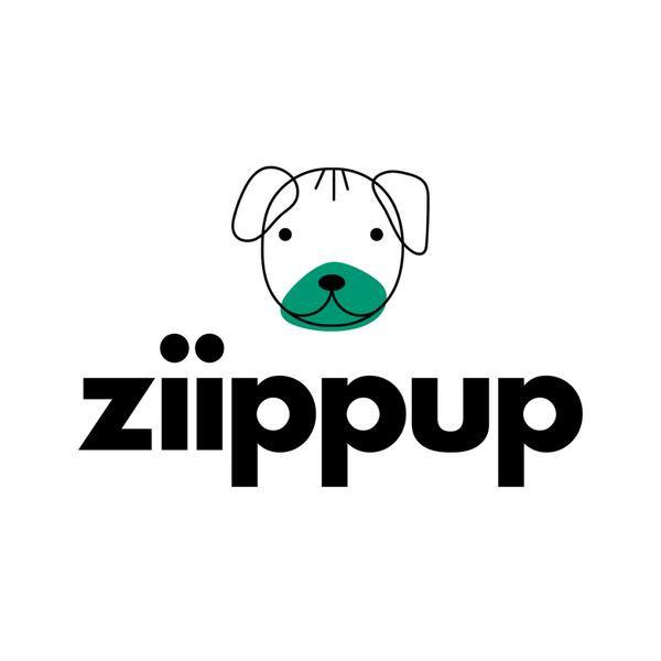 ziippup logo with sketch of dogs face