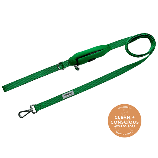 Green leash for dogs, award-winning