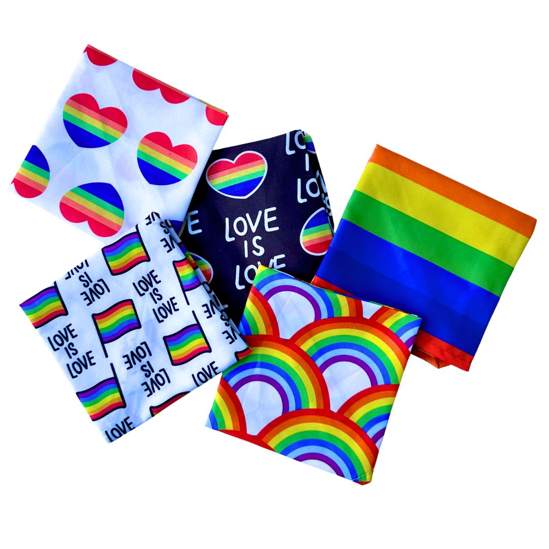 Pride rainbow bandanas for dogs