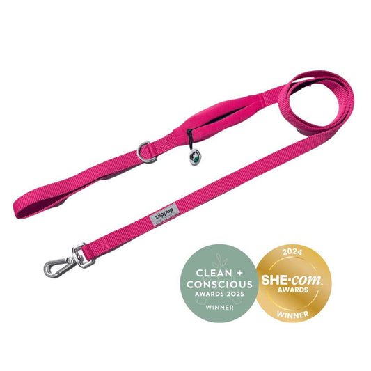 Pink Dog Lead - Built-In Pocket