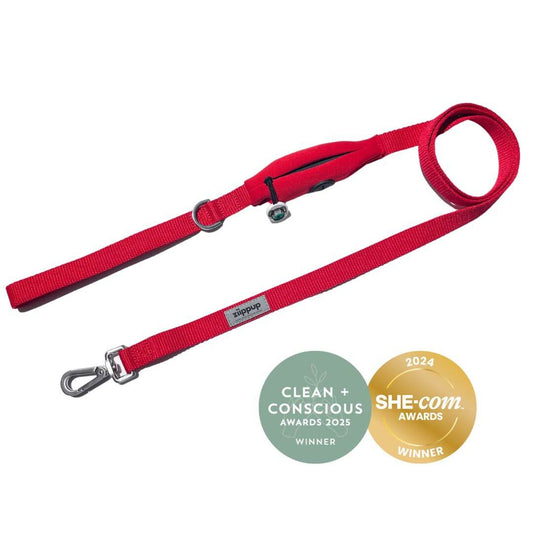 Red Dog Lead - Built-In Pocket